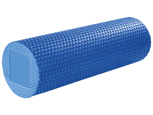 Blue foam roller on a transparent background
