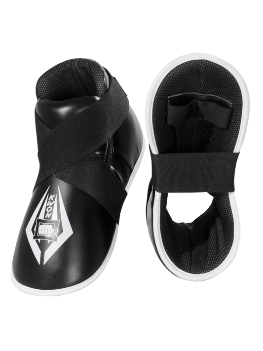 Schwarzer KWON® Schienbeinschutz mit elastischen Riemen