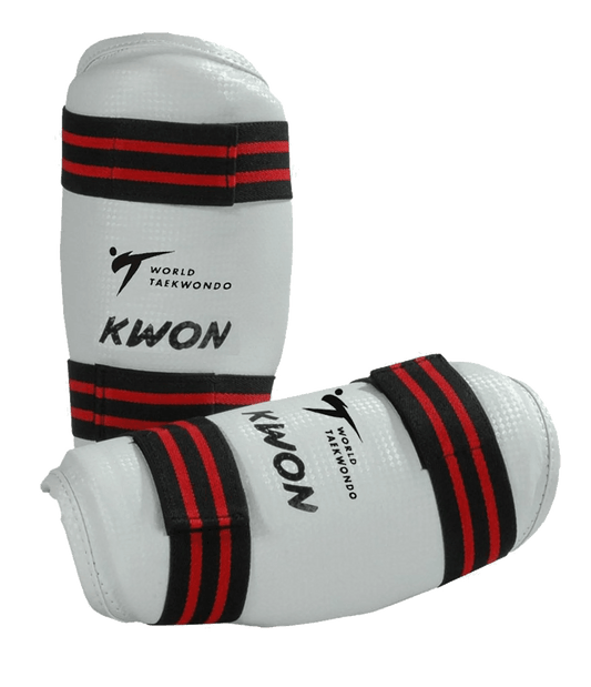 Weißer KWON Unterarmschutz Evolution WT-anerkannt für Taekwondo