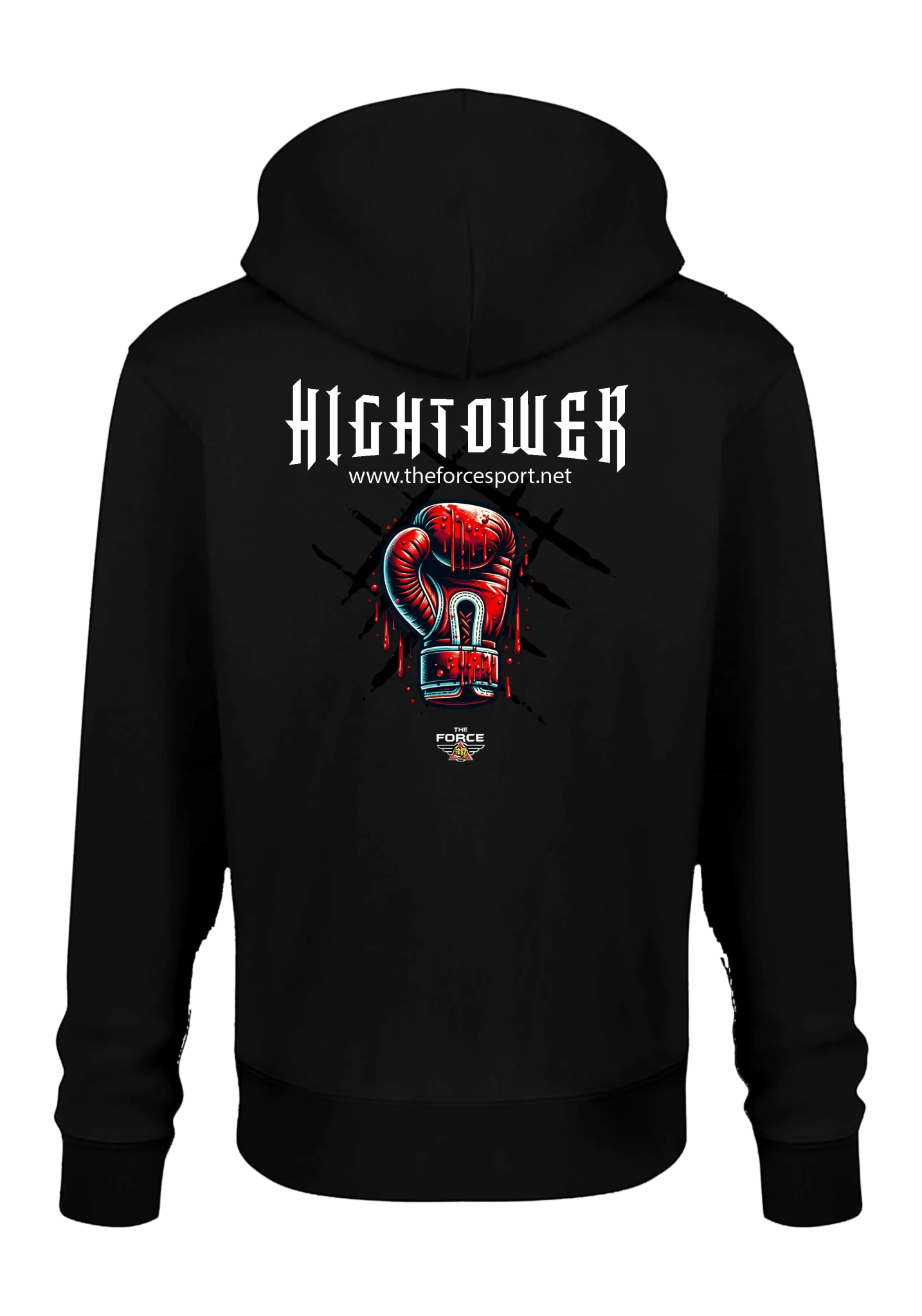 HIGHTOWER Boxing Hoodie back design with boxing glove graphic