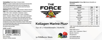 Kollagen Marine Plus+ - 50 Shots - Wildbeere - 500ml - THE FORCE SPORT