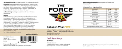 Kollagen Vital PLUS+ Shots - Wild Berry - 500ml - THE FORCE SPORT