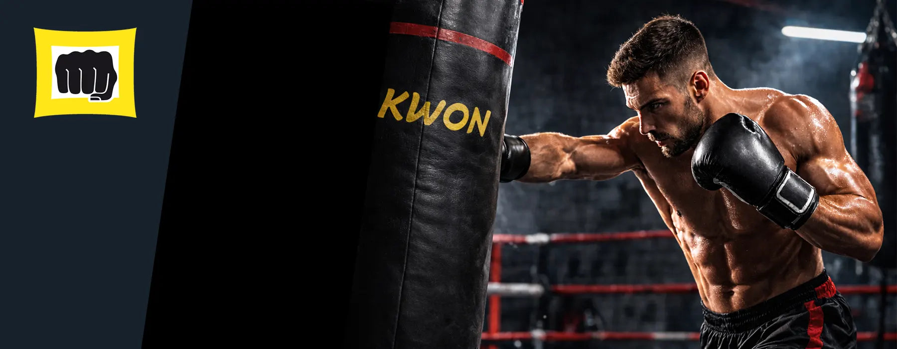 Kampfsport Training mit KWON Boxsack im Kampfsport Gym und professionelle Ausrüstung