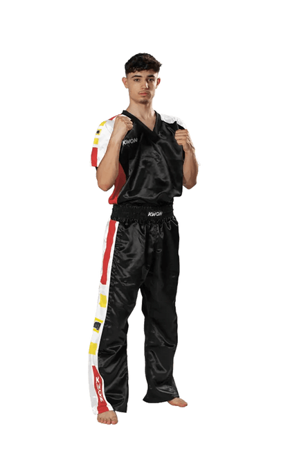 KWON Kickboxanzug Challenge schwarz rot Polyester Kickboxanzug