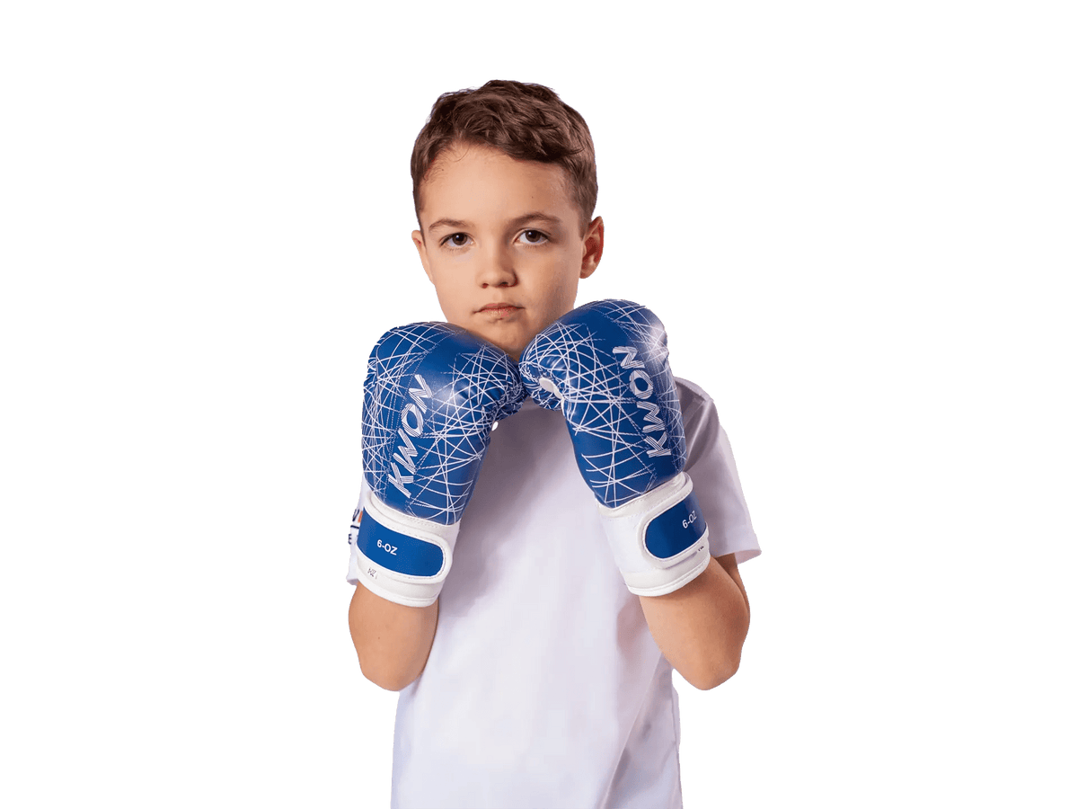KWON Kinder Boxhandschuhe Neon 6 oz blau