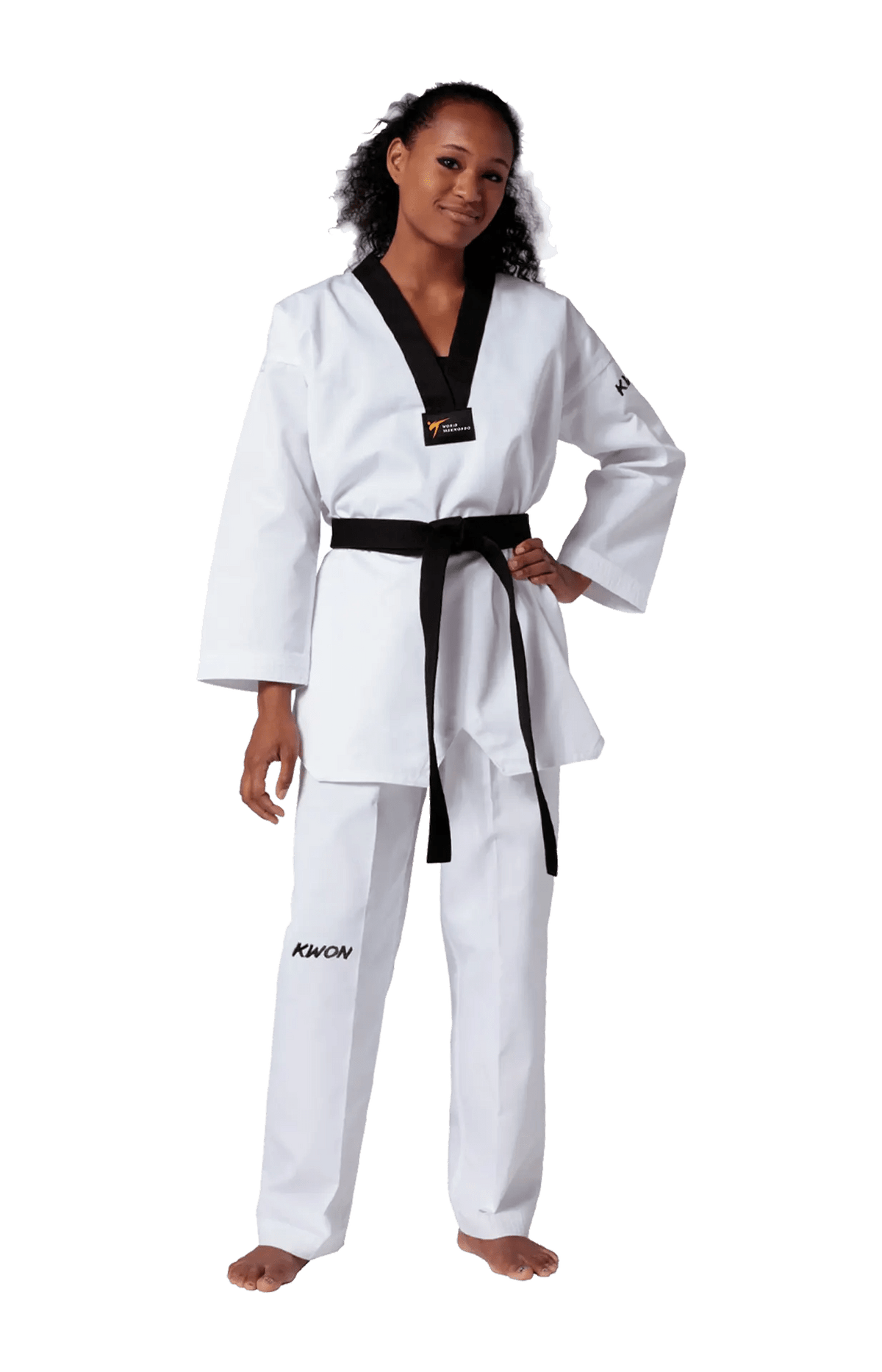 KWON Victory Taekwondo Anzug schwarzes Revers WT anerkannt