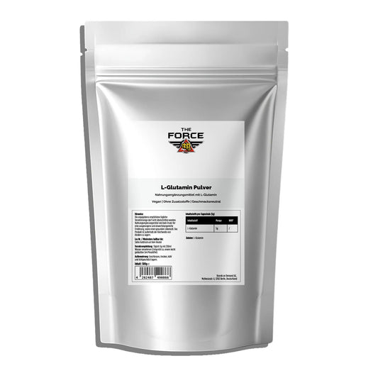 theFORCEsport L-Glutamine Powder 500 g doypack – pure, vegan, unflavoured