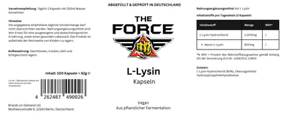 L - Lysine capsules - THE FORCE SPORT