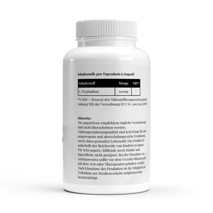 The Force L-Tryptophan 500 mg Kapseln – 90 Stück Verpackung