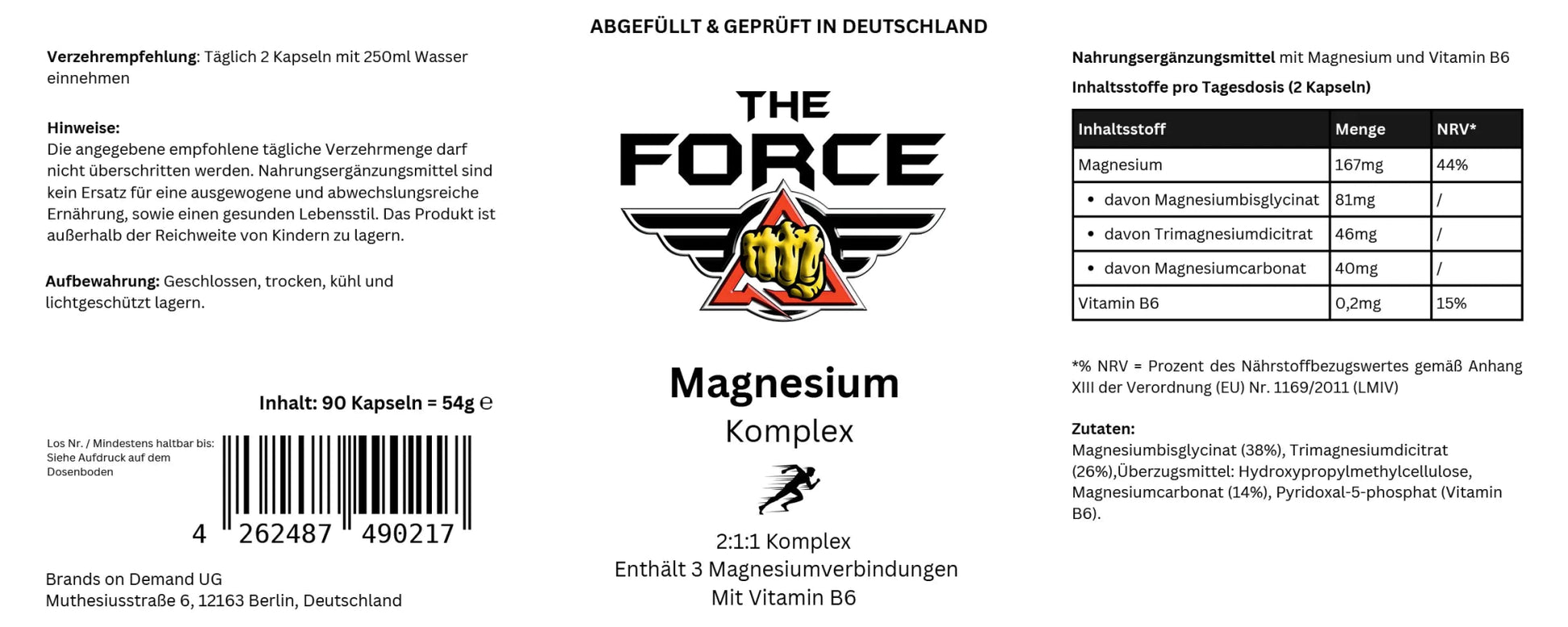 Magnesium Complex Capsules - THE FORCE SPORT