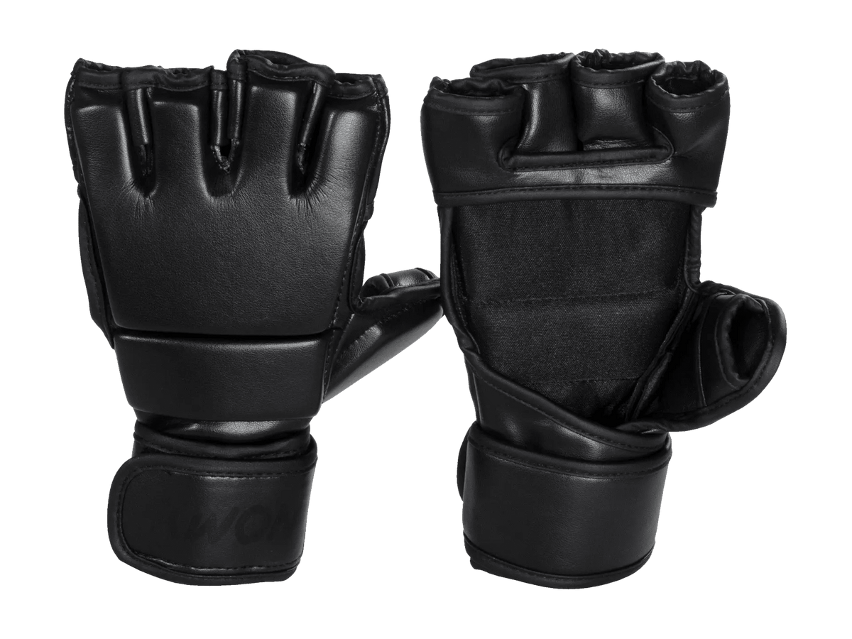 Schwarze KWON® MMA Handschuhe Kunstleder für Training