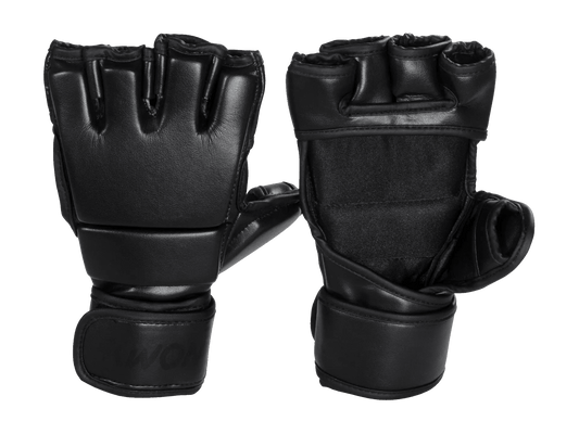 Schwarze KWON® MMA Handschuhe Kunstleder für Training