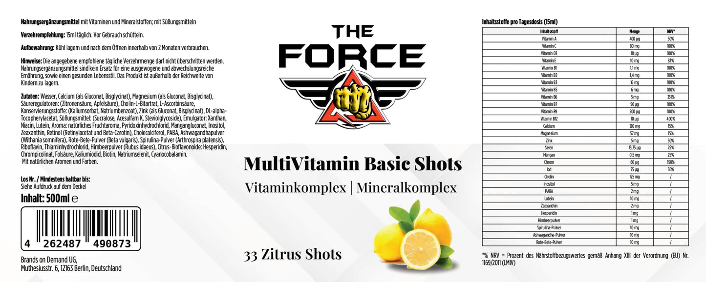 MultiVitamin Basic Shots – liquid vitamin and mineral complex – The Force