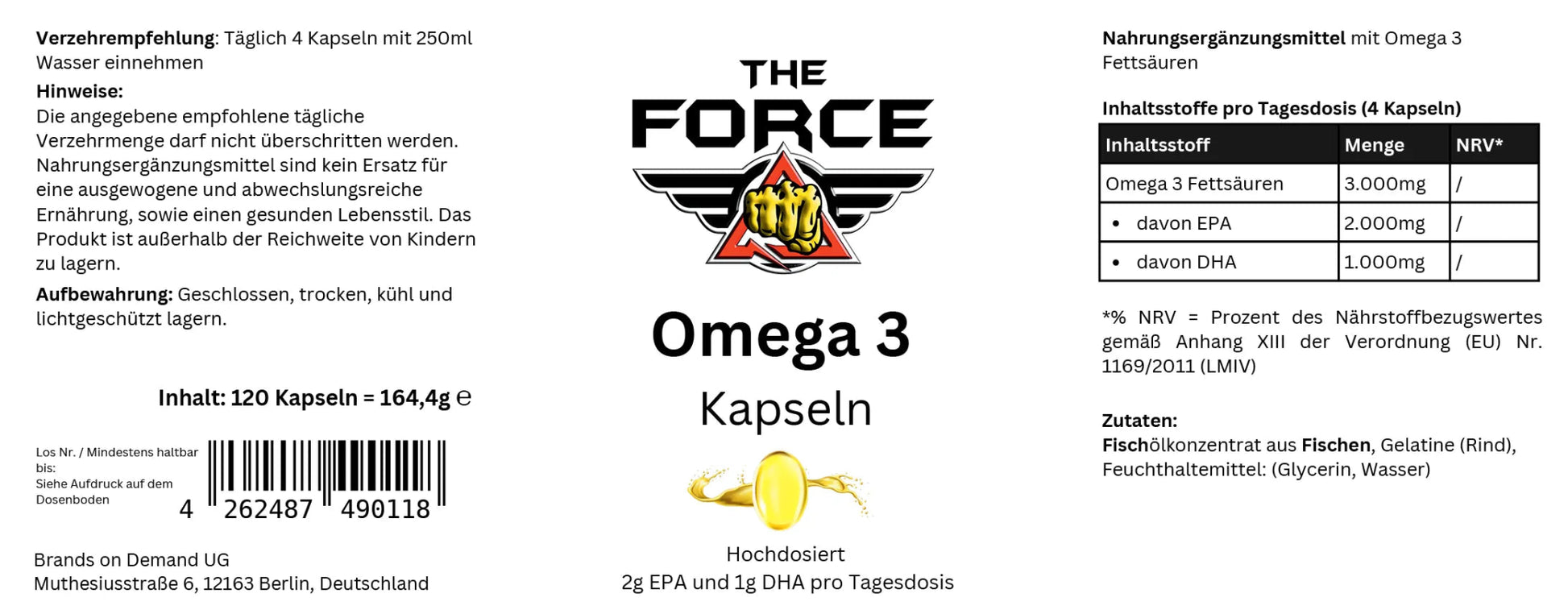 Omega 3 capsules - THE FORCE SPORT
