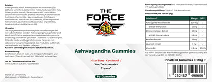 Premium Ashwagandha Gummies 300 + Vitamin B6 - 60 pcs - THE FORCE SPORT
