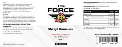 Premium Shilajit Gummies 1000 + Vitamin C,B6, B12 - 60 pcs - THE FORCE SPORT