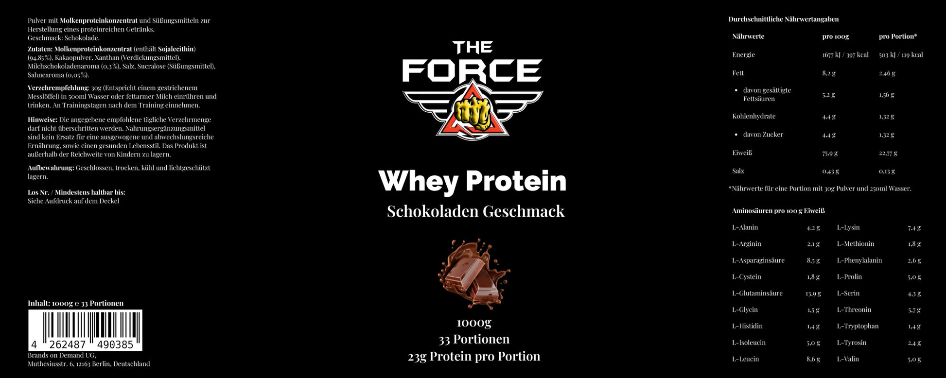 Premium Whey - Flavor: Chocolate - THE FORCE SPORT