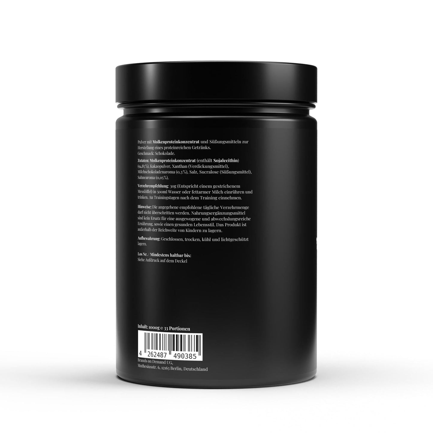 The Force Premium Whey Protein Schokolade – 1000 g Beutel, hochwertiges Molkenprotein mit Schokolade-Geschmack.