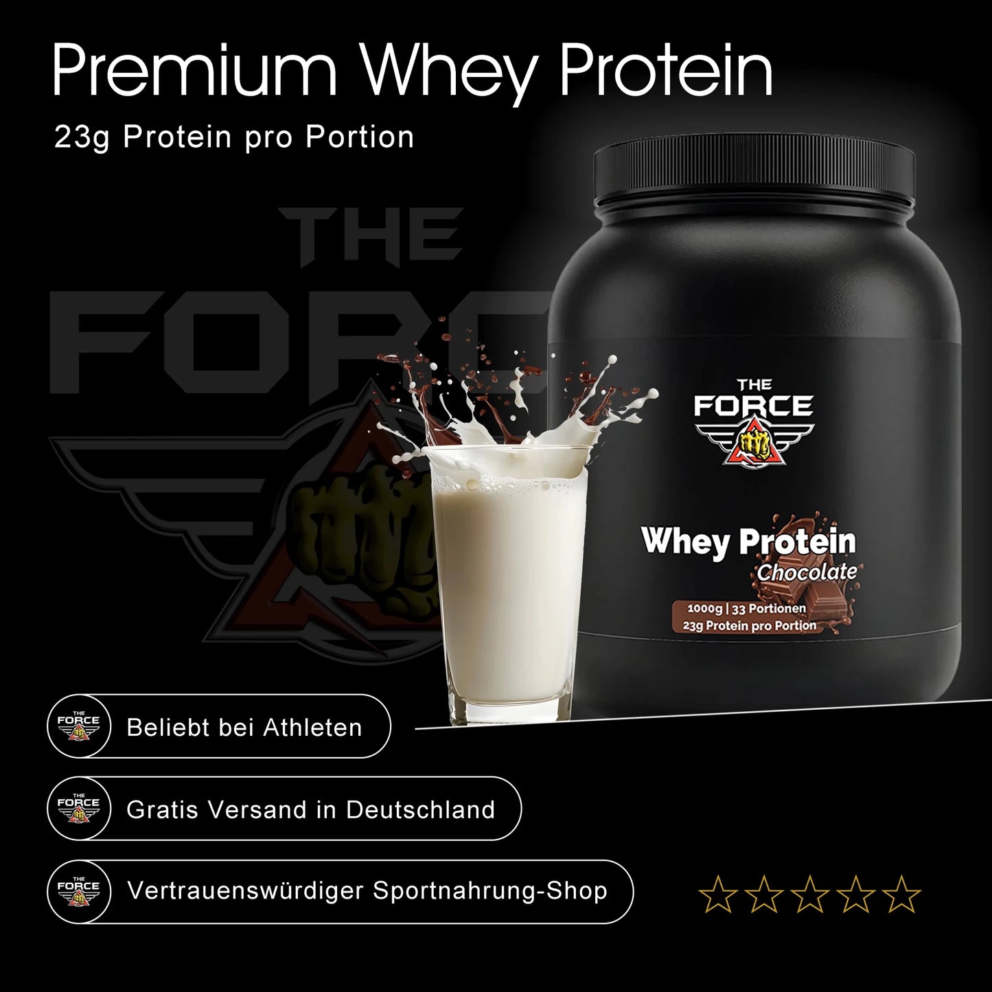 The Force Whey Protein Chocolate – high quality whey protein powder