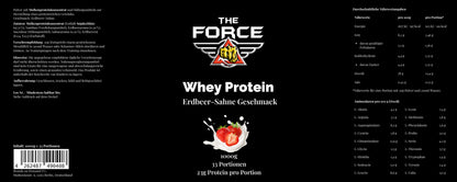 Premium Whey - Flavor: Strawberry – hochwertige / premium / висококачествена Produkt von / by / от THE FORCE SPORT | THE FORCE SPORT