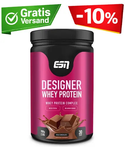 Protein Angebot Badge mit Gratis Versand und 10 Prozent Rabatt