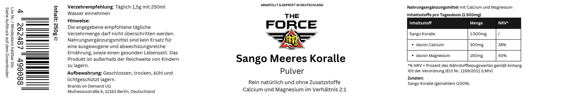 Sango Sea Coral Powder - 250g - THE FORCE SPORT