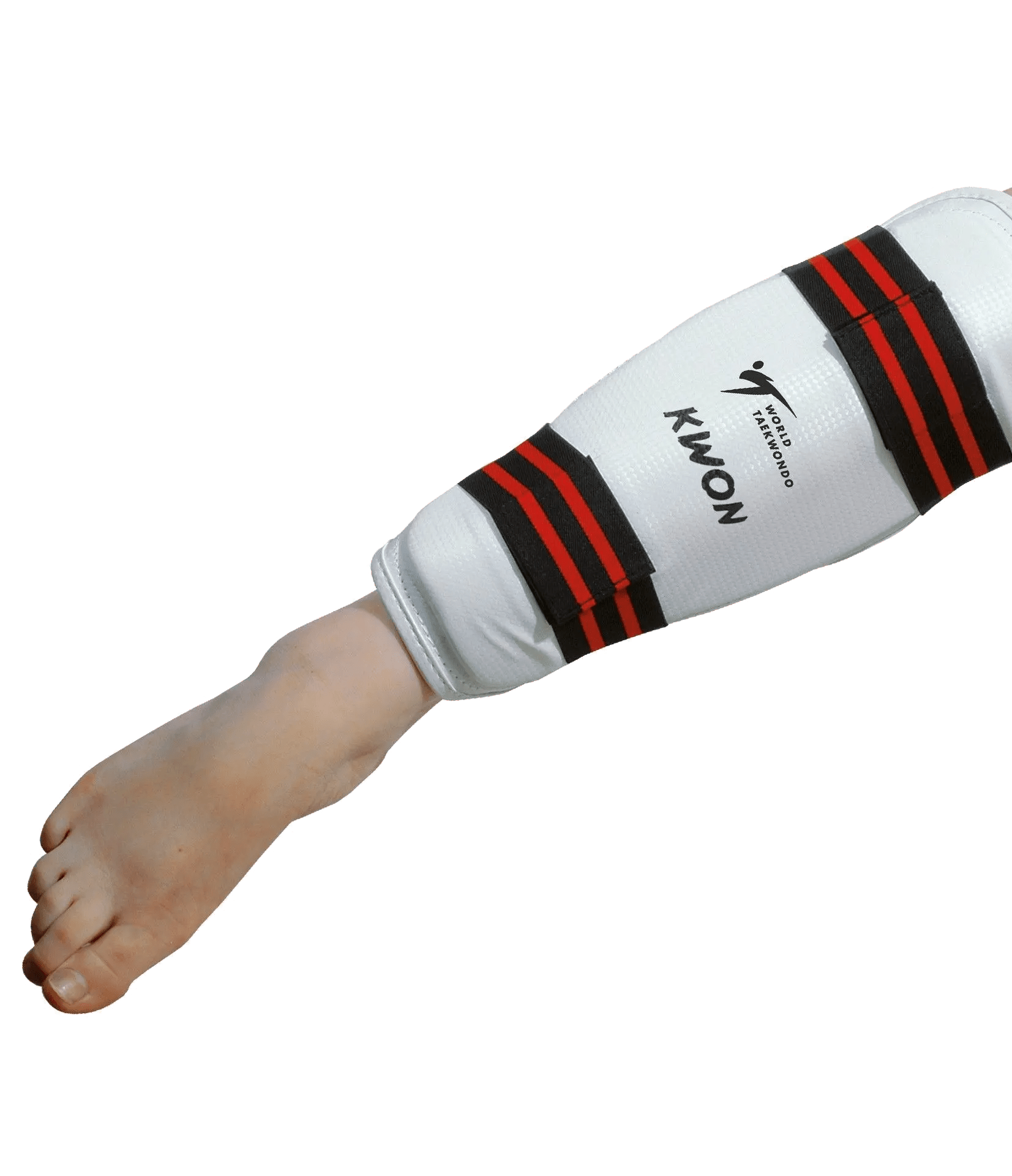 Weißer KWON Schienbeinschutz Evolution WT-anerkannt für Taekwondo