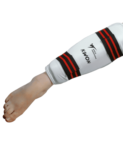 Weißer KWON Schienbeinschutz Evolution WT-anerkannt für Taekwondo