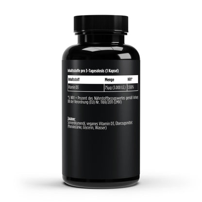 Vitamin D3 Softgels 3.000 I.E. – vegane hochdosierte D3 Kapseln – The Force