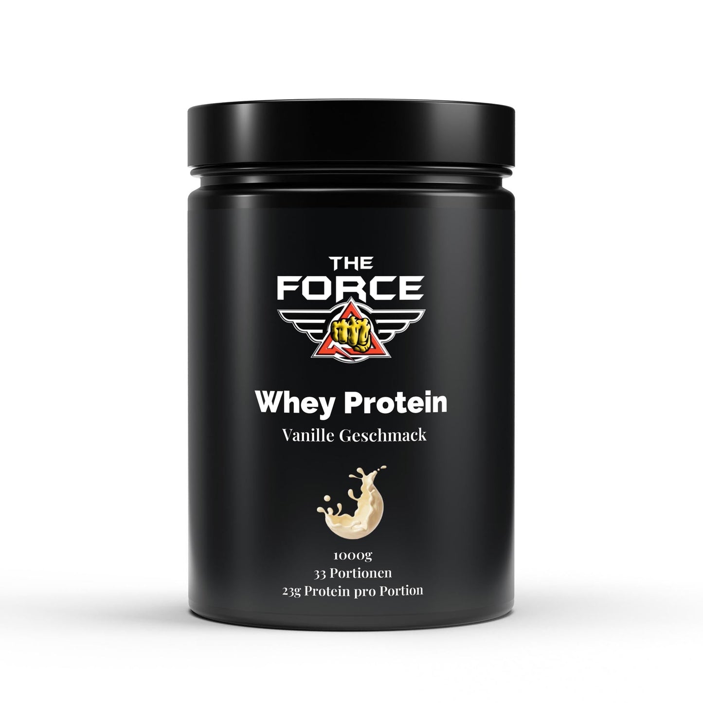 The Force Whey Protein Vanille – 1000 g Beutel, hochwertiges Molkenprotein mit Vanille-Geschmack.