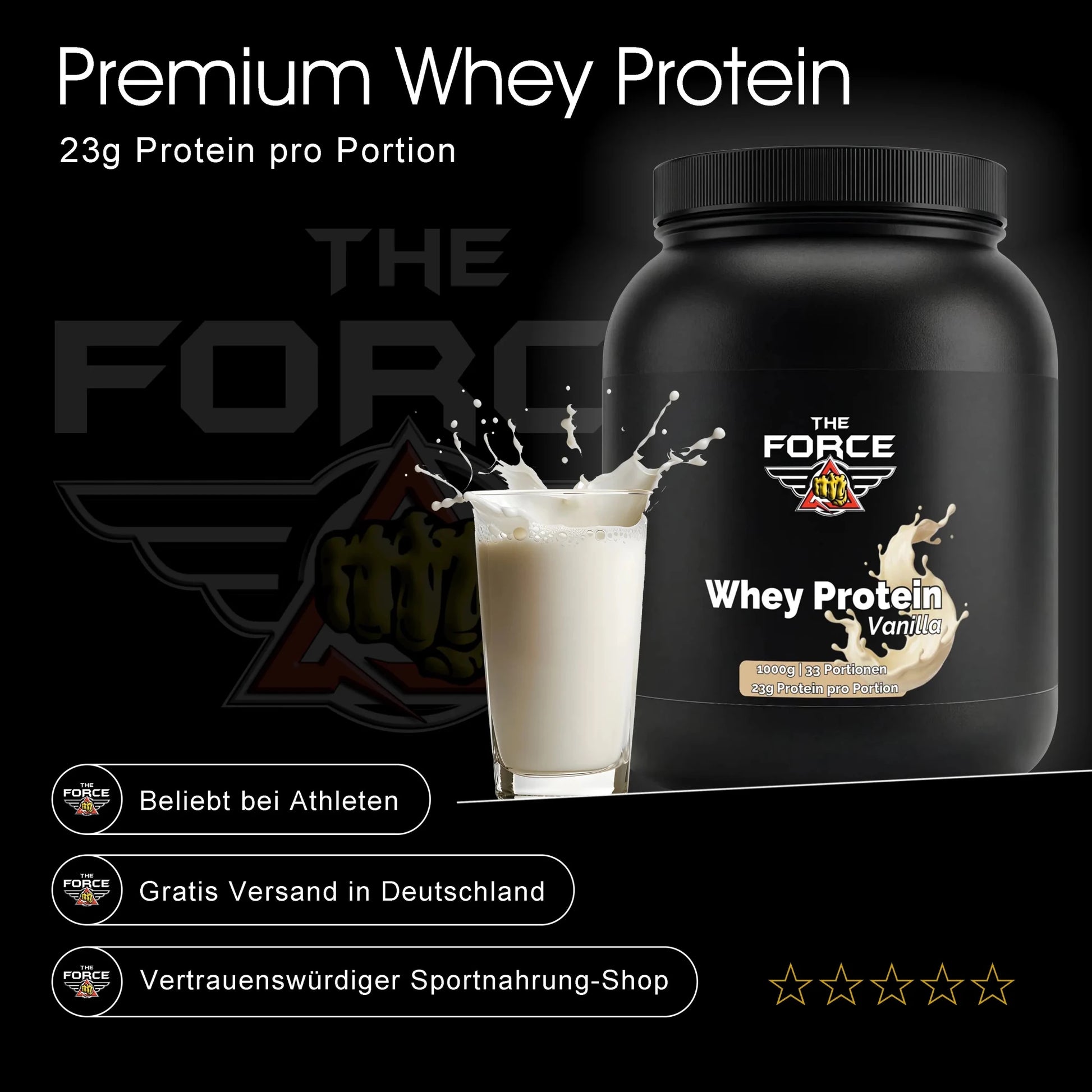 The Force Whey Protein vanilla – high quality whey protein powder